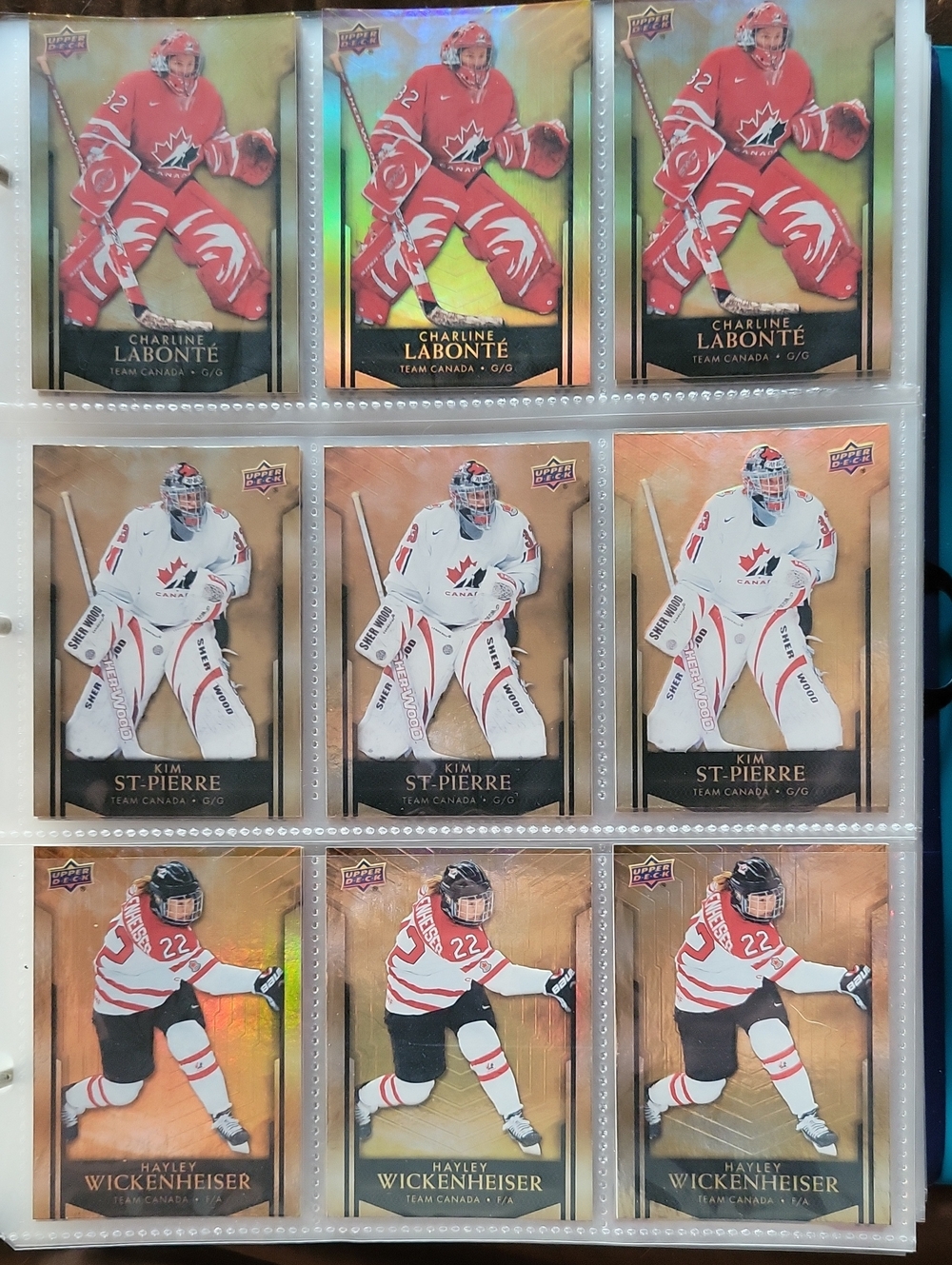 Team Canada Hockey Trading Card Binder Page - Red/White